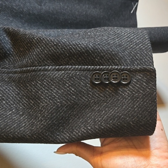 Club Monaco Men Loukas Herringbone Funnel Neck Wool Coat Medium NWOT - Picture 13 of 17